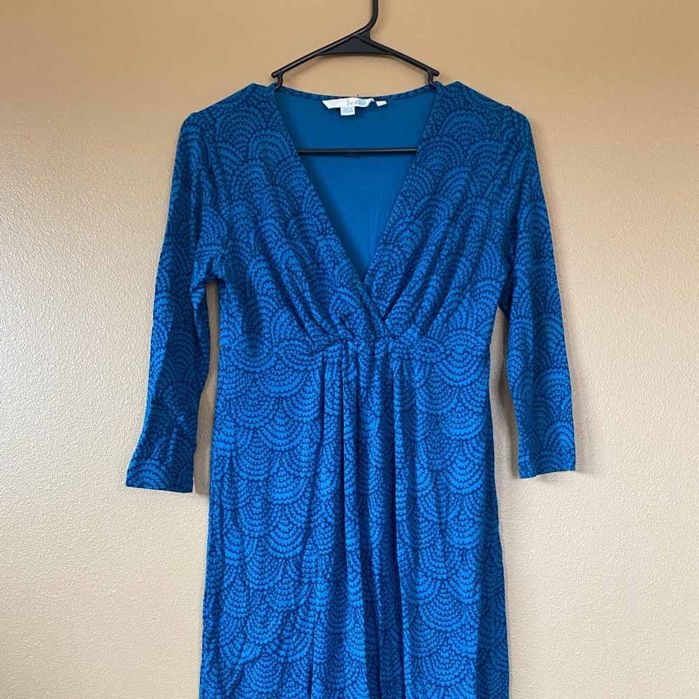 Boden Womens dress, navy floral print, good used condition, size US8L/UK12L